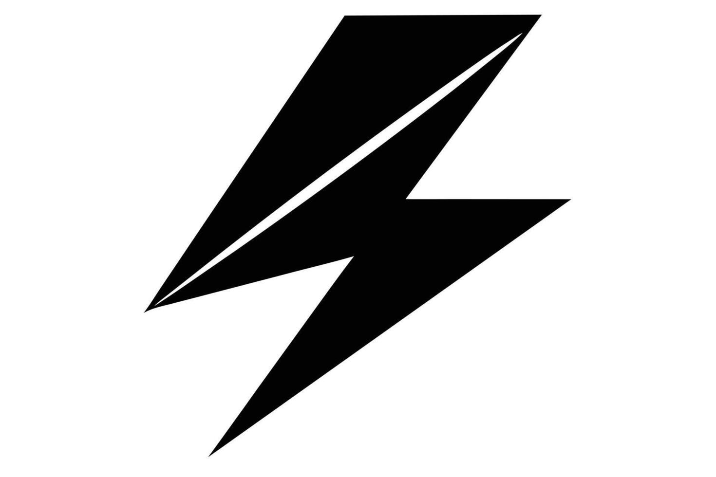 Striking Black Lightning Bolt Symbol Powerful Energy Graphic Design Element for Branding, Websites, and Digital Projects vector