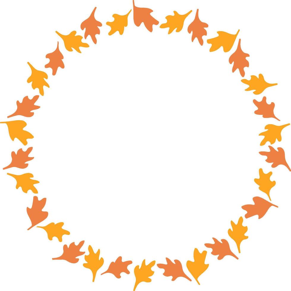 Border frame template with leaf elements decoration. Round border with empty space for your text vector