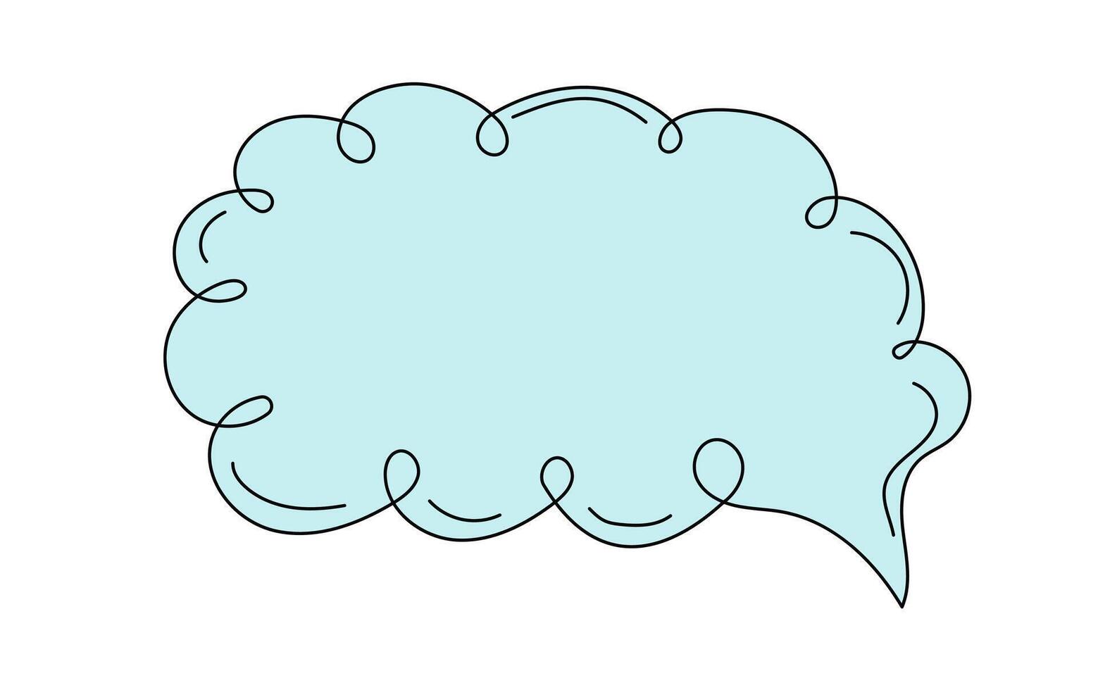 Abstract simple frame, border. Speech bubble, cloud. Spiral, lines, curls. Banner, place for text. Drawing, doodle, hand drawn, isolated background. vector