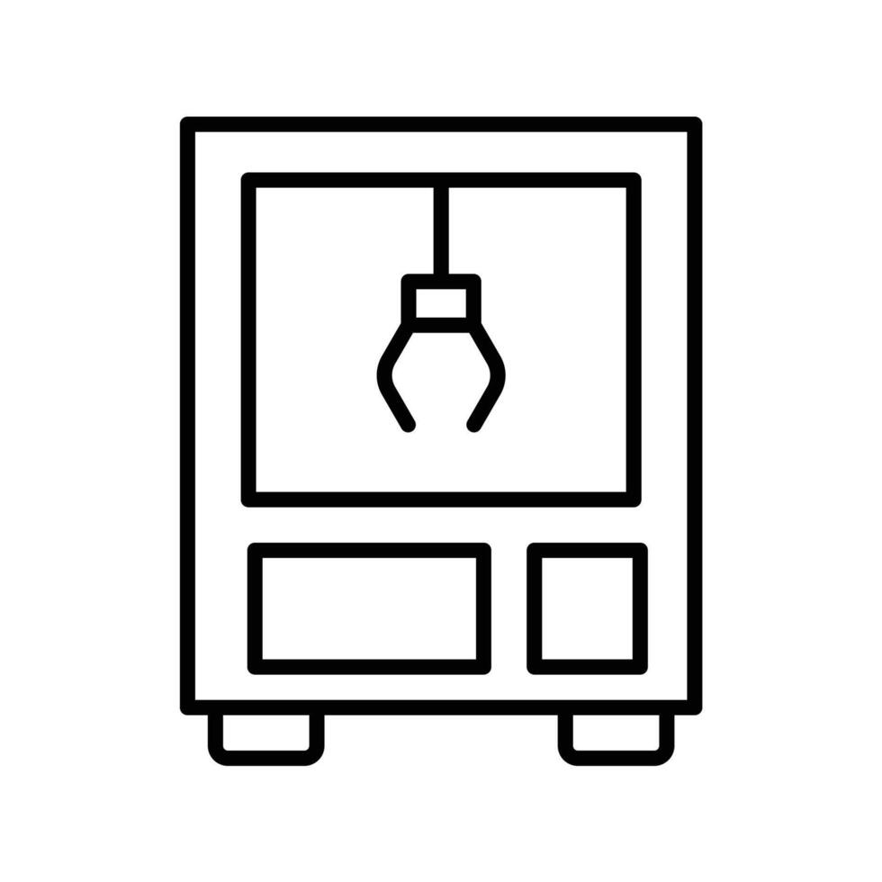 Minimalist Outline of a Vending Machine with Claw Grabber Style Design vector