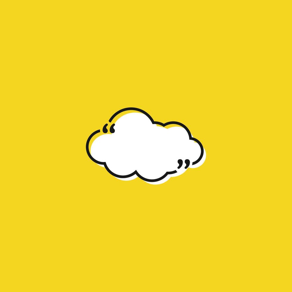 Line art quote speech bubble with cloud shape. Modern, minimalist design for text and comments. Perfect for social media, presentations, and web graphics. Editable vector