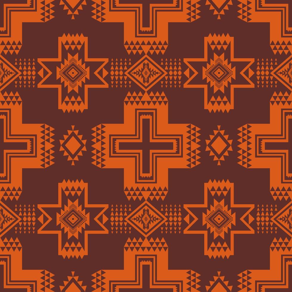 Modern Native American pattern. Brown color aztec southwestern Navajo geometric shape seamless pattern. Ethnic geometric pattern use for fabric, textile, home decoration elements, upholstery. vector