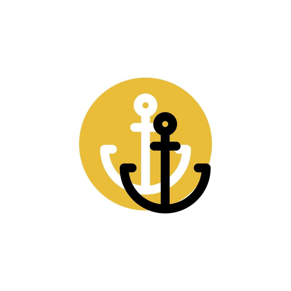 anchor icon is designed with an easily recognizable shadow color scheme. This icon is suitable for a variety of visual needs, such as digital media or other graphic design projects vector
