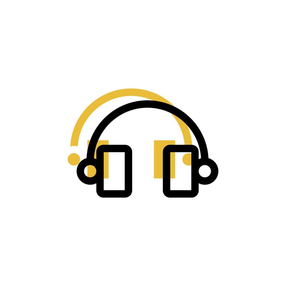 headphone icon is designed with an easily recognizable shadow color scheme. This icon is suitable for a variety of visual needs, such as digital media or other graphic design projects vector