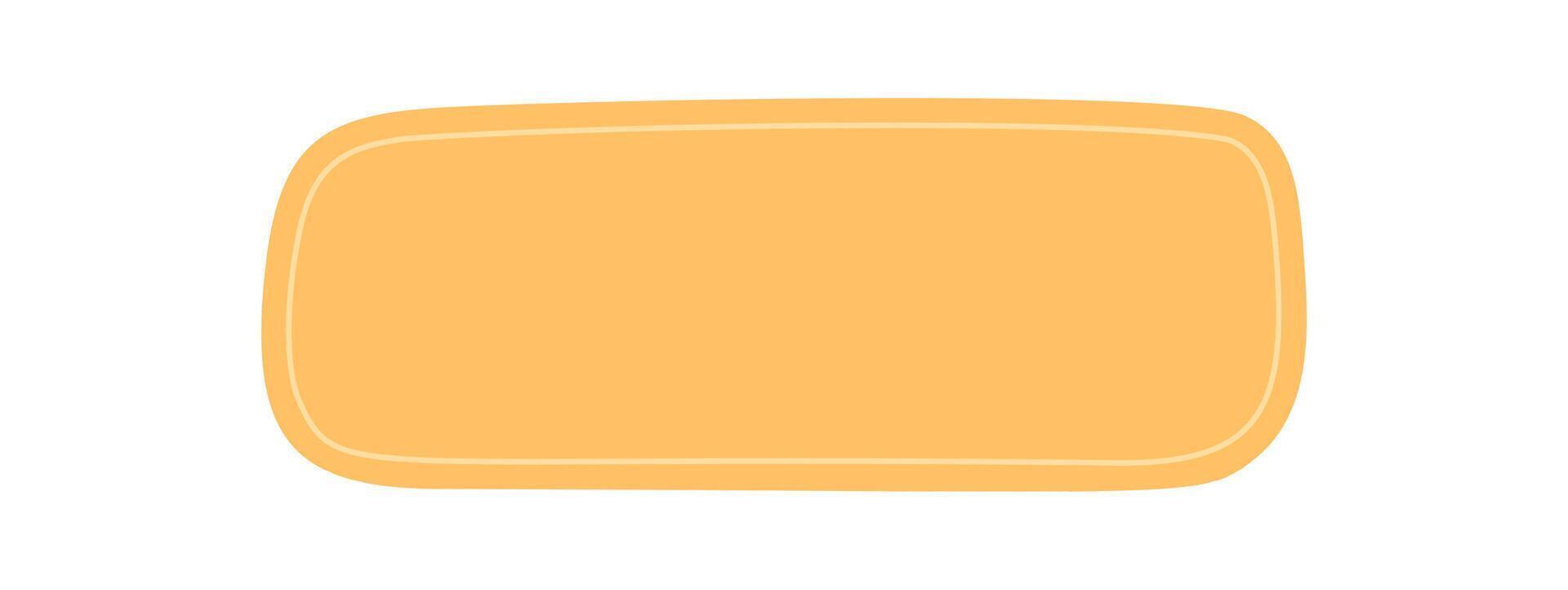 Hand drawn fluid rectangle text box with organic shape. Rounded frame and template banner as color background, perfect for card or mockup uses in creative projects. vector