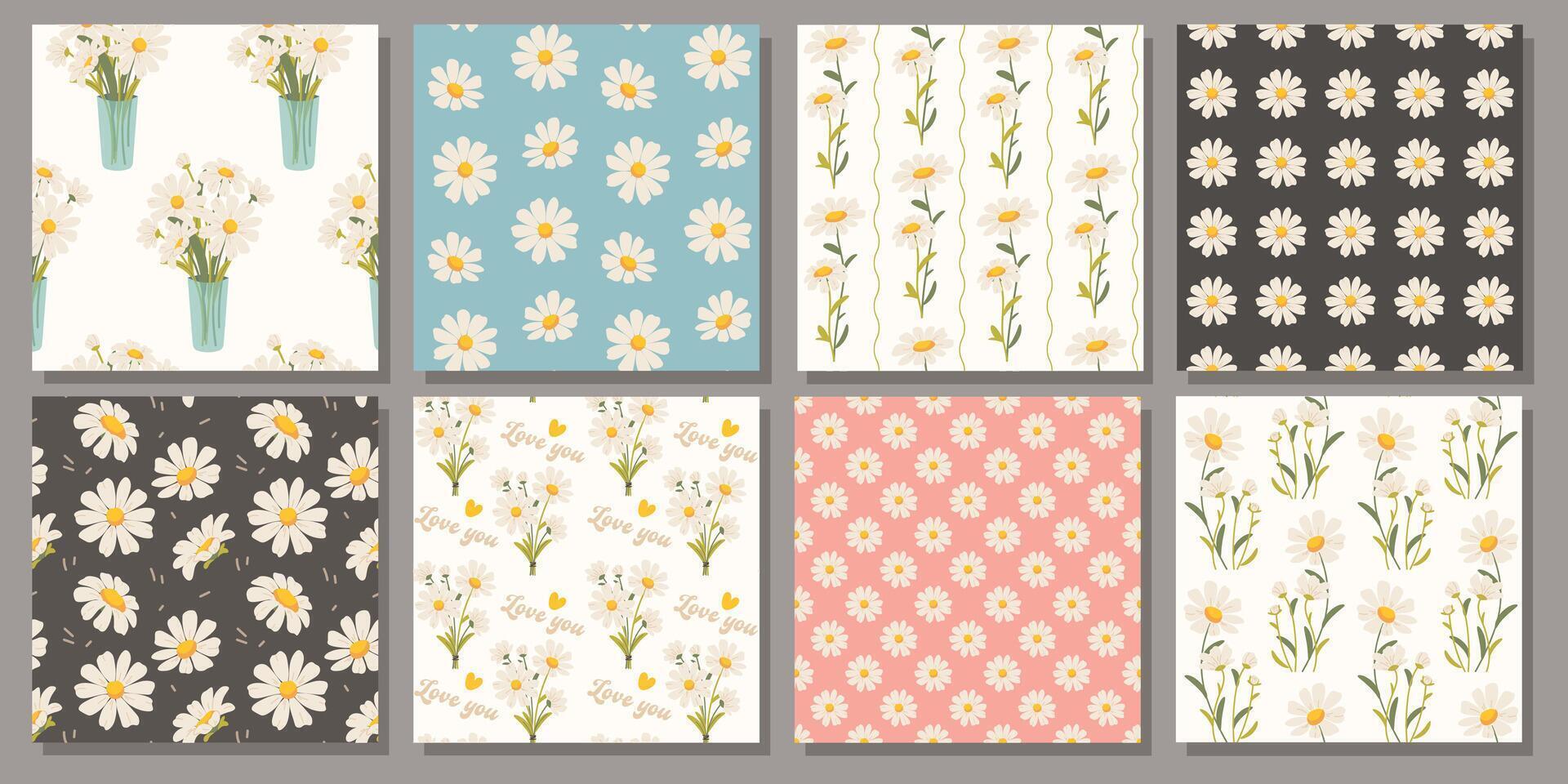 Daisy pattern collection for design projects vector