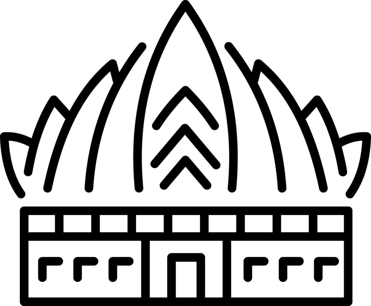 A linear style icon representing lotus building vector