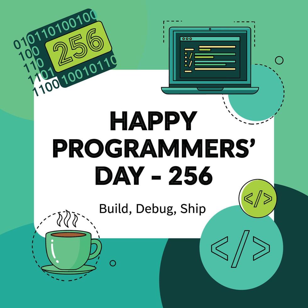 código poder internacional programadores día tarjeta vector