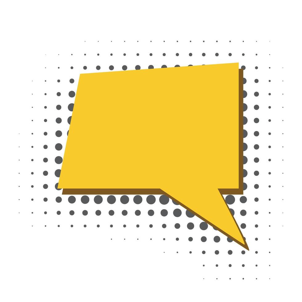Yellow conversational dialog box in halftone style vector