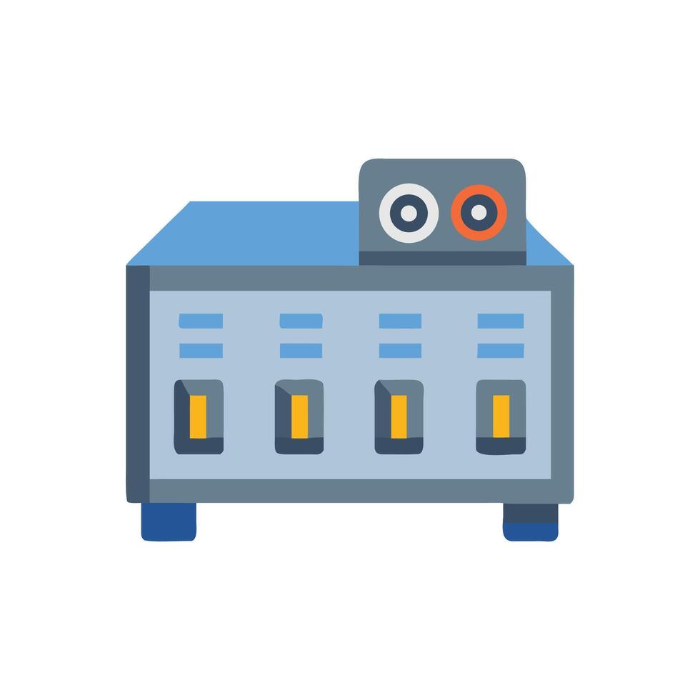 a computer with two buttons on it vector