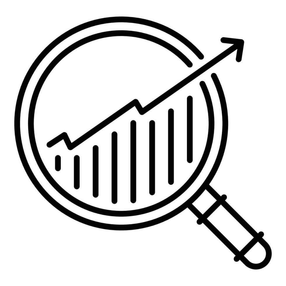 Trend analysis icon, symbolizing forecasting, pattern recognition, and future market or data predictions. vector