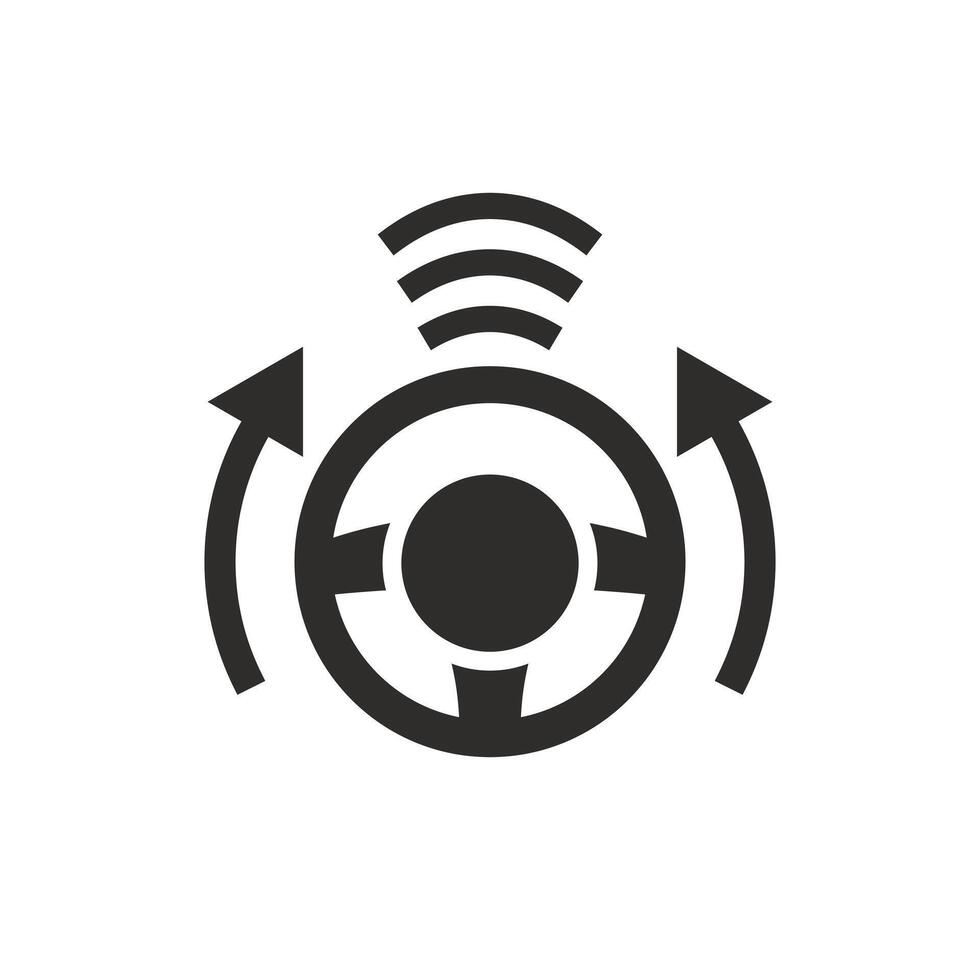 ai driver icon, driving a car using artificial intelligence, autopilot, flat symbol - illustration vector