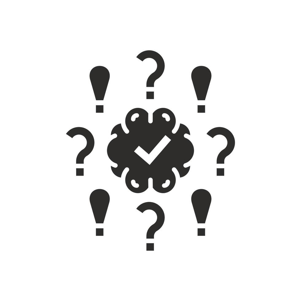 quiz or survey icon, brainshtorm, flat symbol on white background - illustration eps10 vector