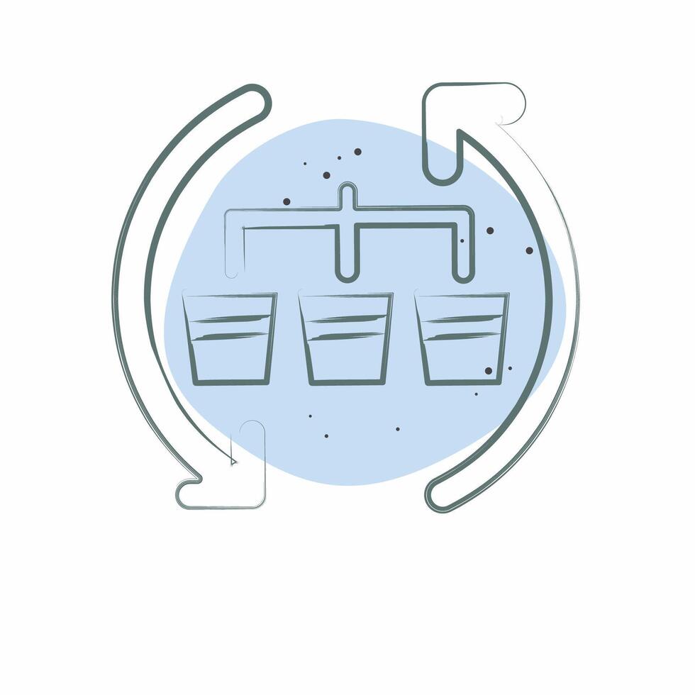 Icon Waste Sorting. related to Recycling symbol. Color Spot Style. design editable vector