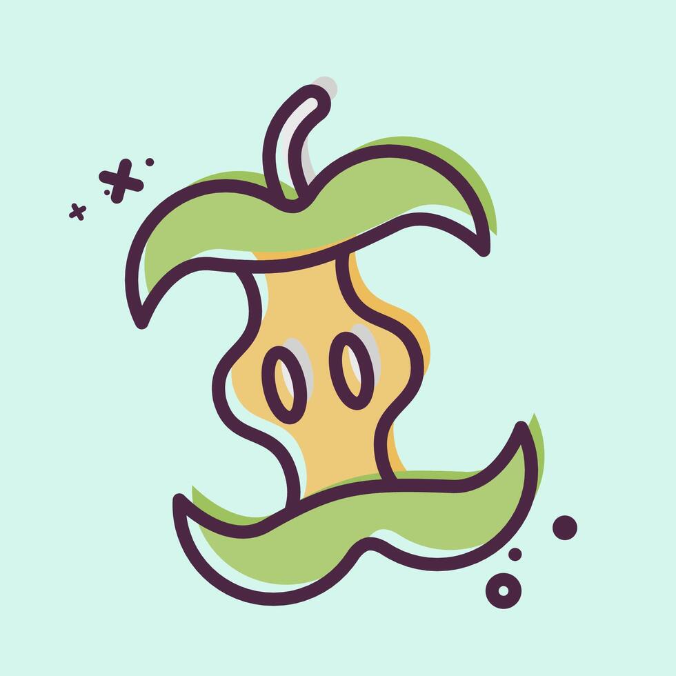 Icon Apple Core. related to Recycling symbol. MBE style. design editable vector