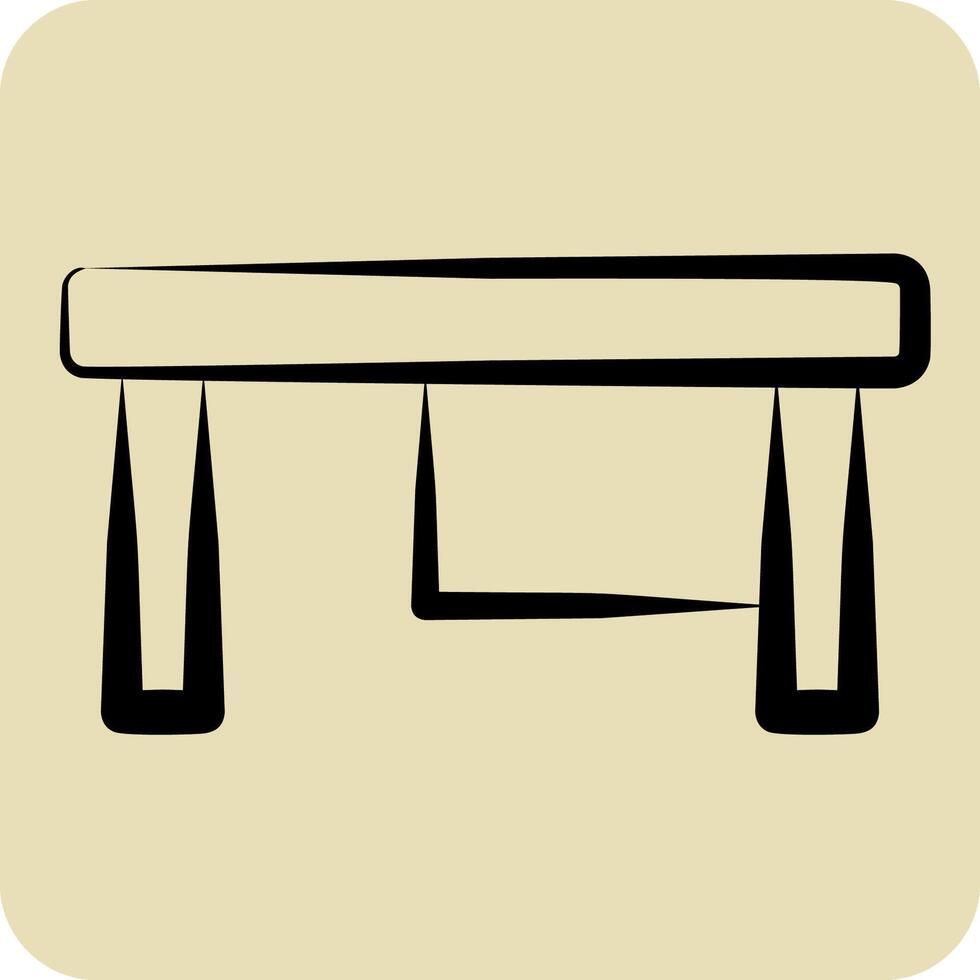 Icon Computer Table. related to Business symbol. hand drawn style. design editable vector