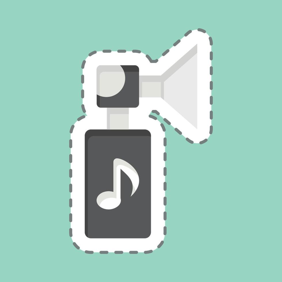 Sticker line cut Trombone. related to Instruments symbol. design editable vector