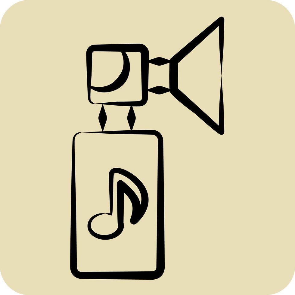 Icon Trombone. related to Instruments symbol. hand drawn style. design editable vector