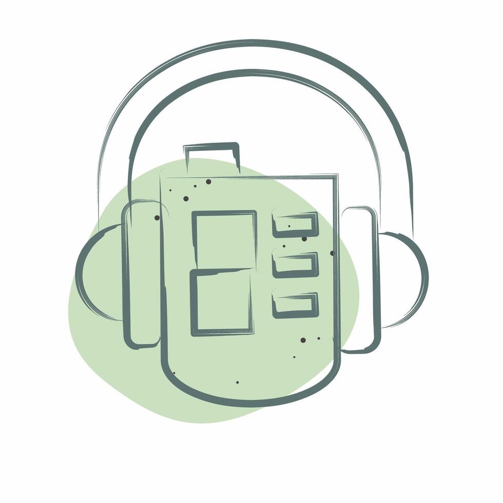 Icon Walkman. related to Instruments symbol. Color Spot Style. design editable vector