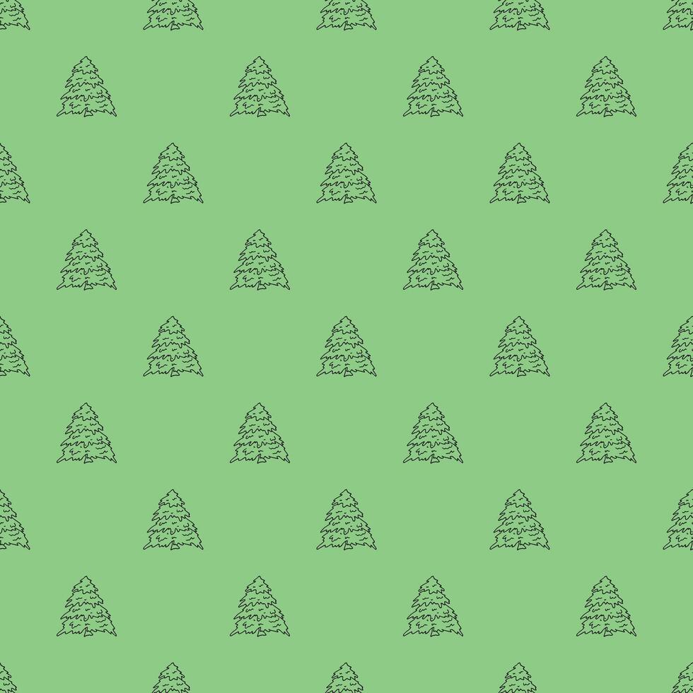 Seamless pattern with geometric minimal scandinavian Christmas tree doodle for decorative print, wrapping paper, greeting cards and fabric wrapping paper vector