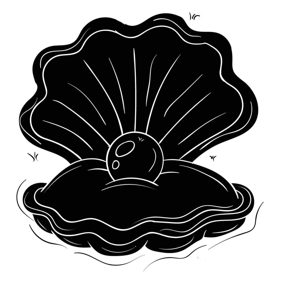 an illustration of a shell with a pearl inside vector