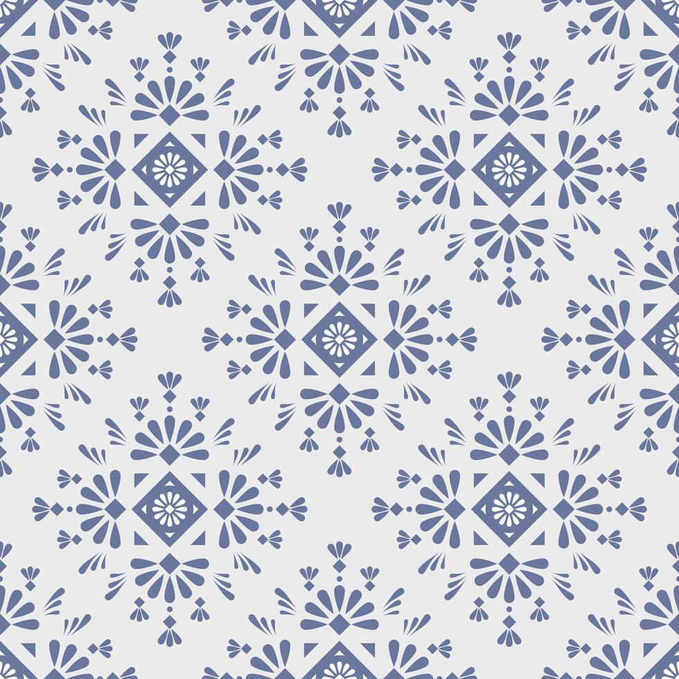 Geometric with floral pattern background, ceramic tile pattern, tile design, wrap, abstract vector