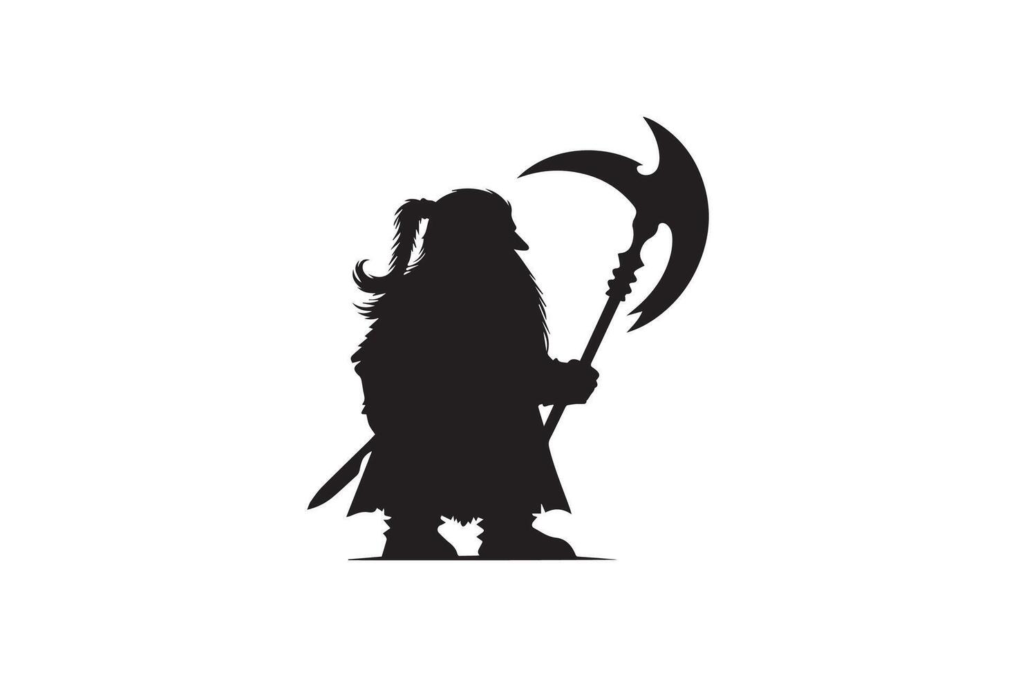 The hobbit dwarf with a scythe vector