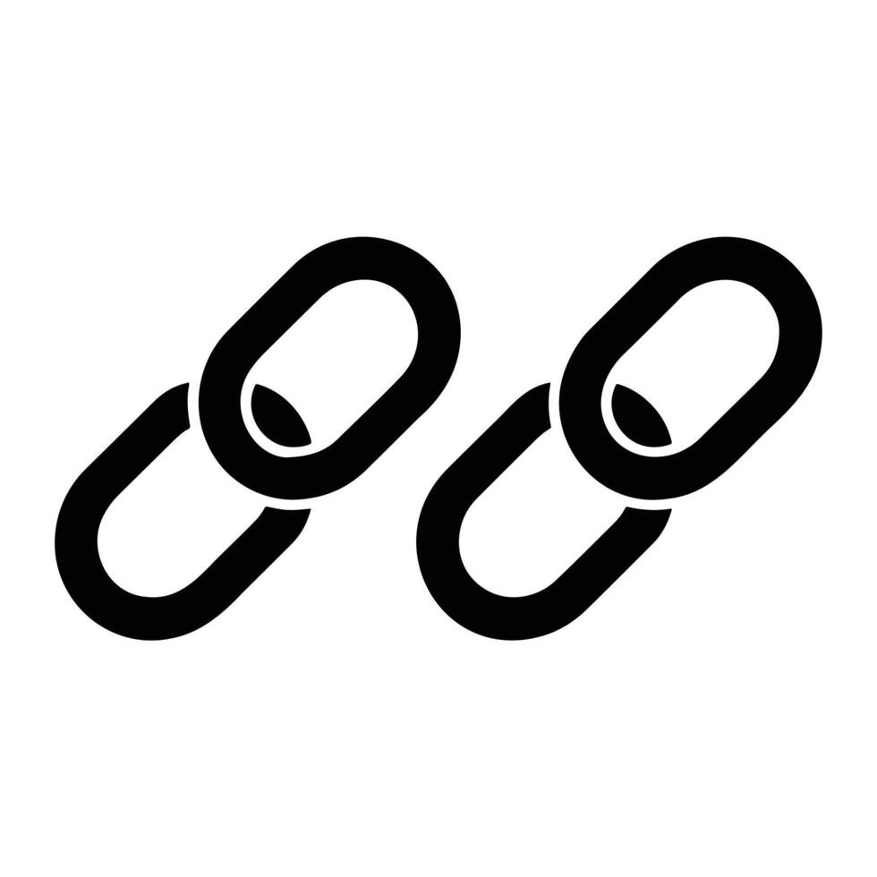 Black interlocking oval chain links connection vector