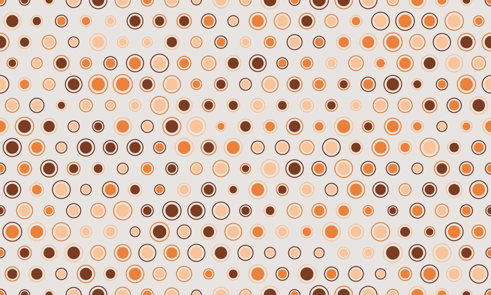 Abstract seamless pattern of varying sized circles in warm earthy tones. Perfect for backgrounds, textiles, or website design. Evokes feelings of warmth, retro style, and subtle sophistication. vector