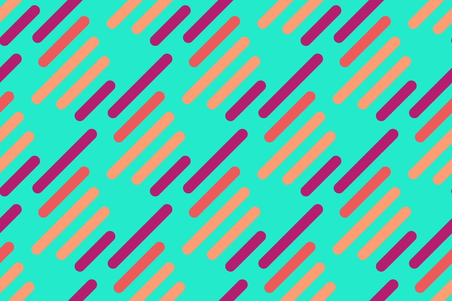 Vibrant teal background featuring a dynamic pattern of diagonal, rounded rectangles in coral and magenta. vector