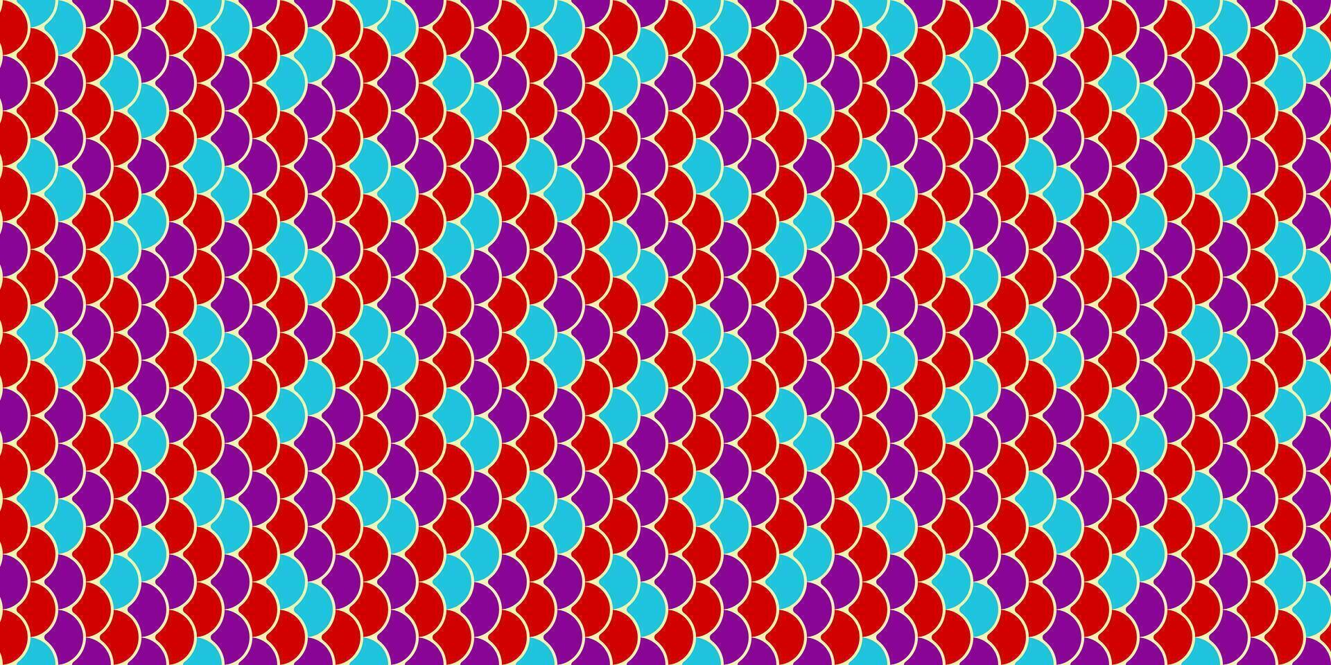 Vibrant, repeating geometric pattern in red, purple, and turquoise. Perfect for backgrounds, textiles, or website design. This dynamic, visually captivating image evokes energy and modern style. vector