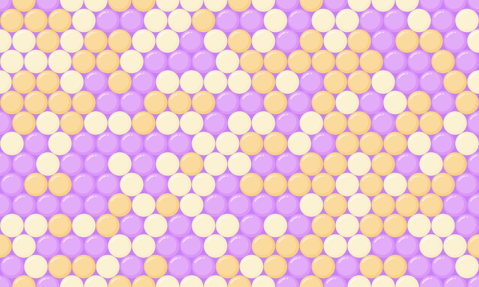 Abstract pastel background. A seamless pattern of soft purple and beige circles creates a calming, geometric texture perfect for websites, presentations, or product design. vector