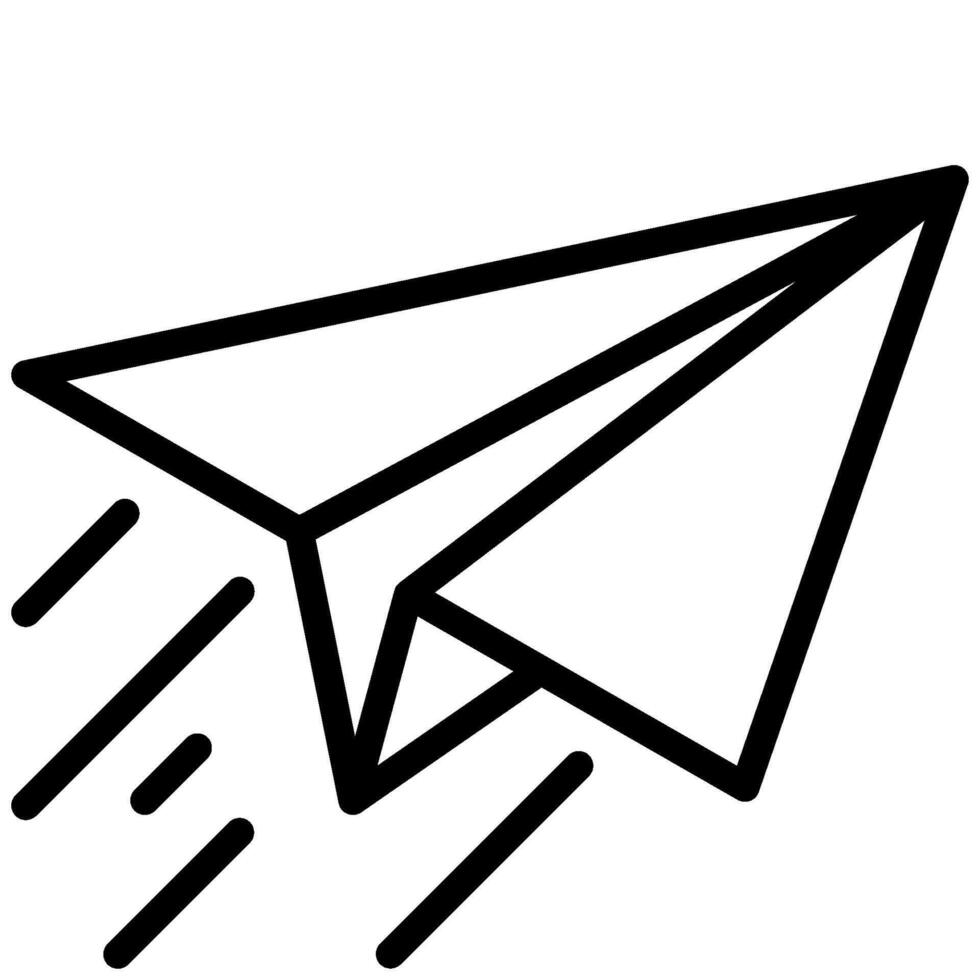 Paper airplane soars with speed, symbolizing messages and quick communication. vector