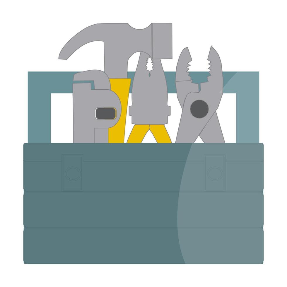 Engineering toolbox with hand tools vector
