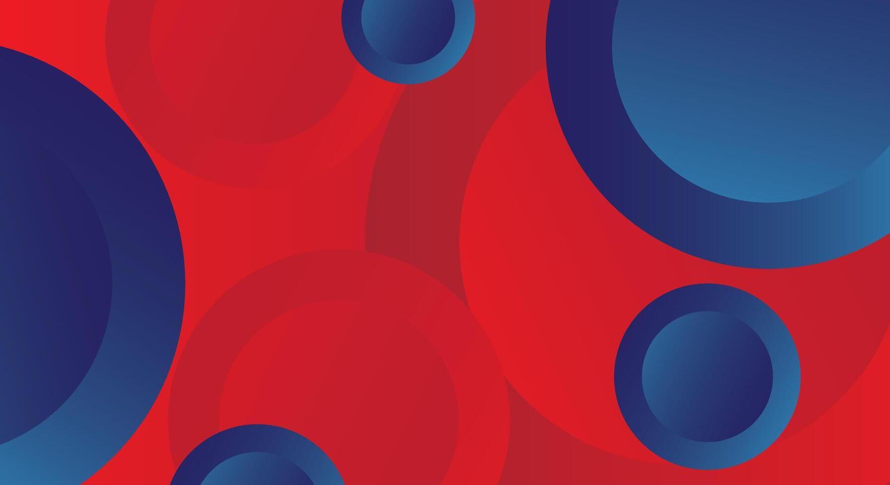 Gradient red circle pattern background with abstract blue curves design vector