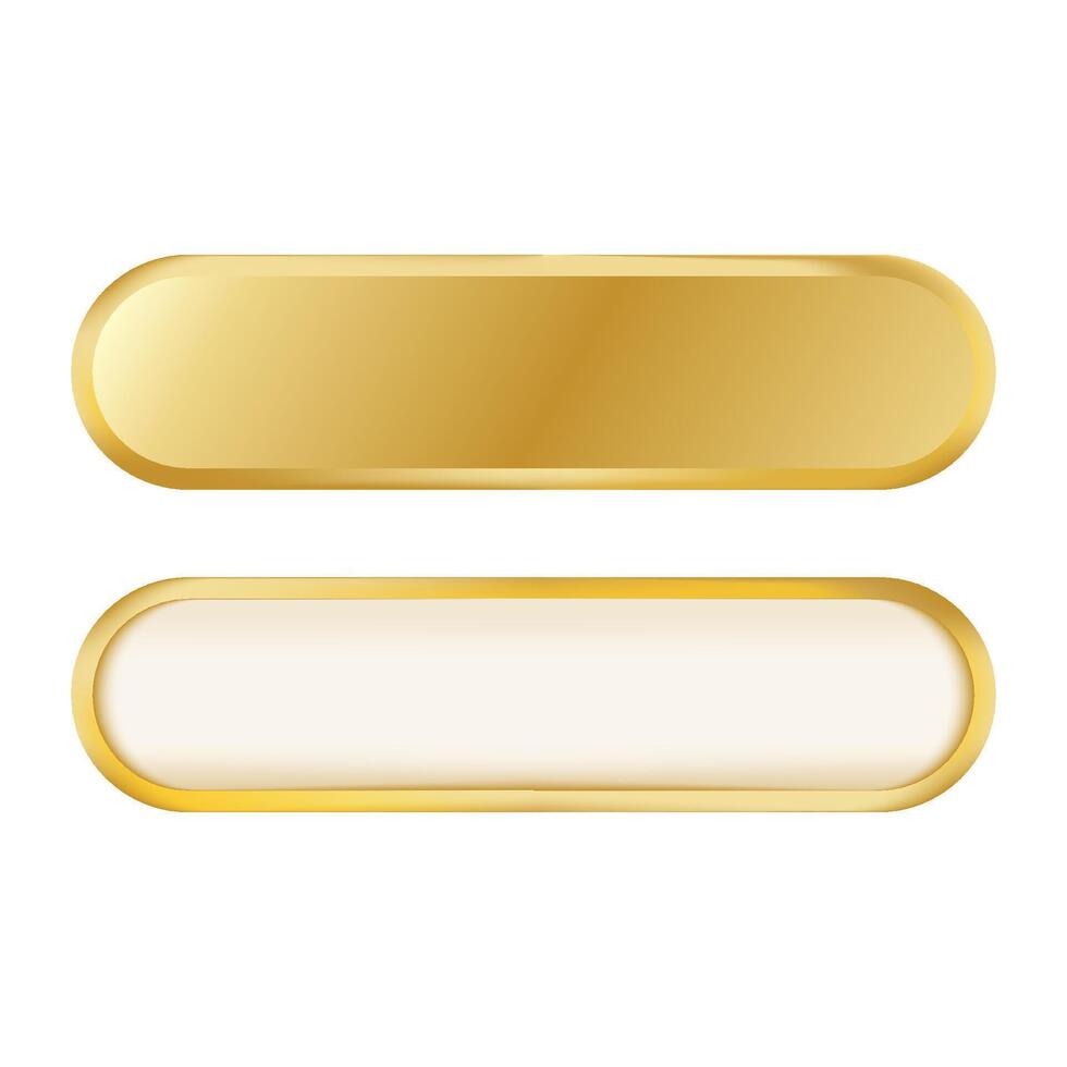Gold Rounded Rectangle Buttons Best for Game UI Badges Menus and Premium App Interface Design vector