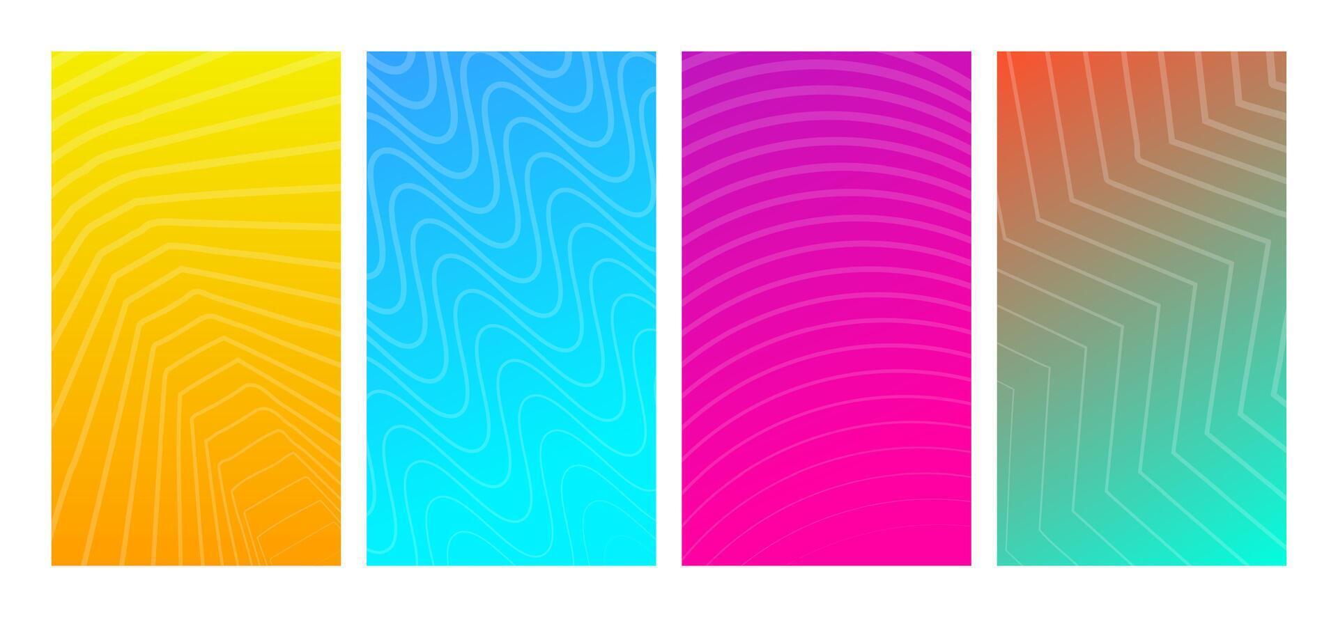 Set of modern gradient backgrounds with lines. Header banner. Bright geometric abstract presentation backdrops. modern illustration vector