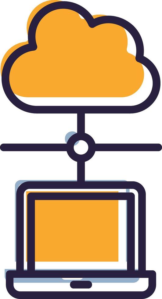 Cloud Network Glyph Two color Cloud Server Remote Storage Network vector