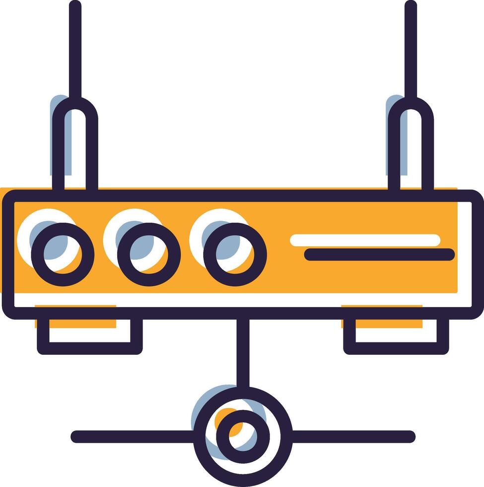 Router Glyph Two color Network Hub Internet Gateway Wifi Device Access Point vector