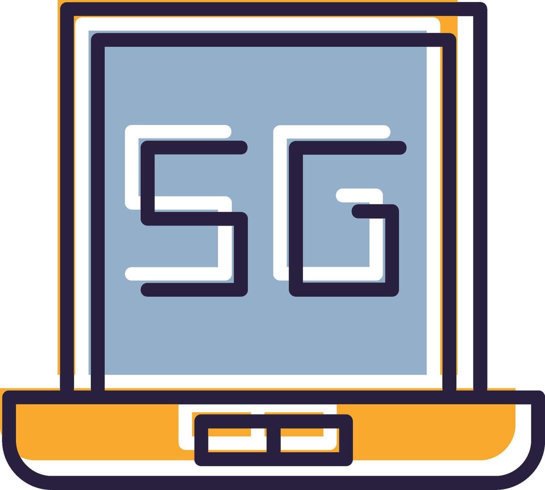 Laptop Computer Glyph Two color Notebook Portable Computer Workstation Device vector