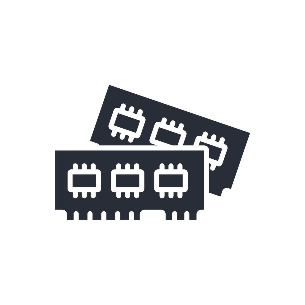 RAM computadora íconos conjunto plano estilo diseño vector