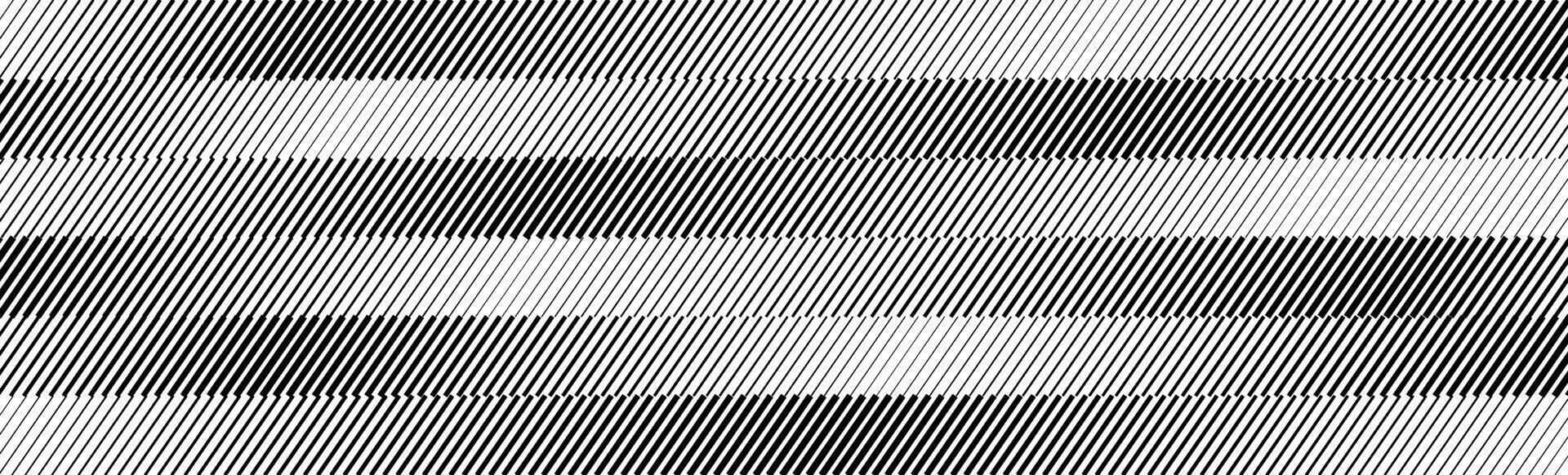 Oblique stripe halftone gradient texture. Diagonal lines gradation background. Black and white parallel slanted wallpaper. Repeating striped pattern backdrop. Abstract Doppler effect concept vector