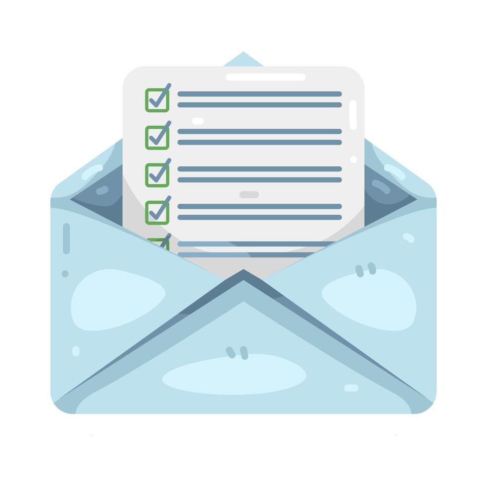 Envelope with Checklist Illustration vector