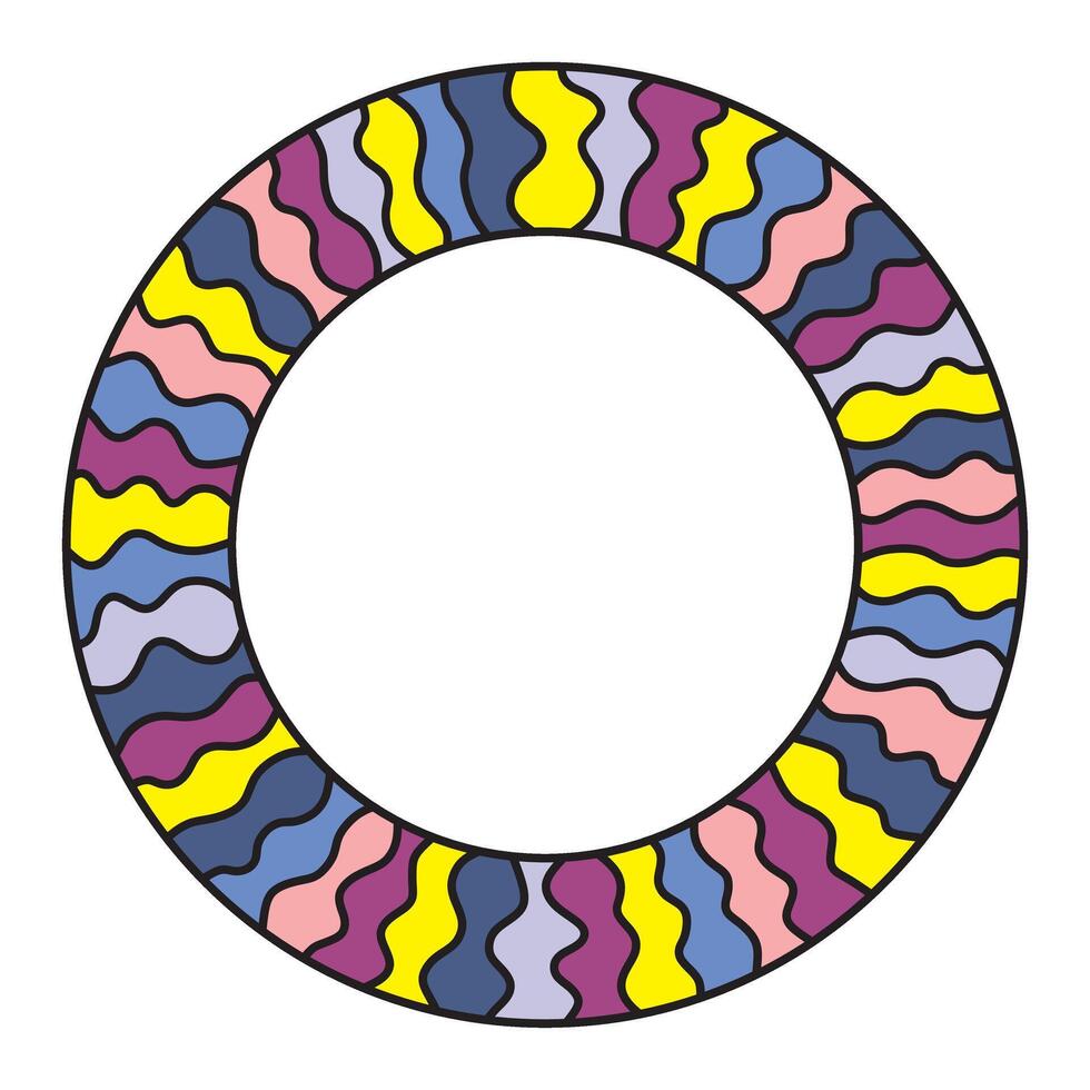 Colorful mosaic circle frame. Round border. Empty space. Illustration on white background vector