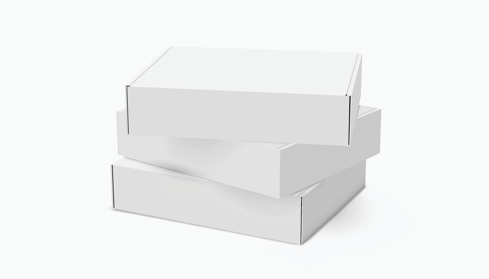 Stack of 3d White Cardboard Boxes Mockup for Packaging and Branding Design vector