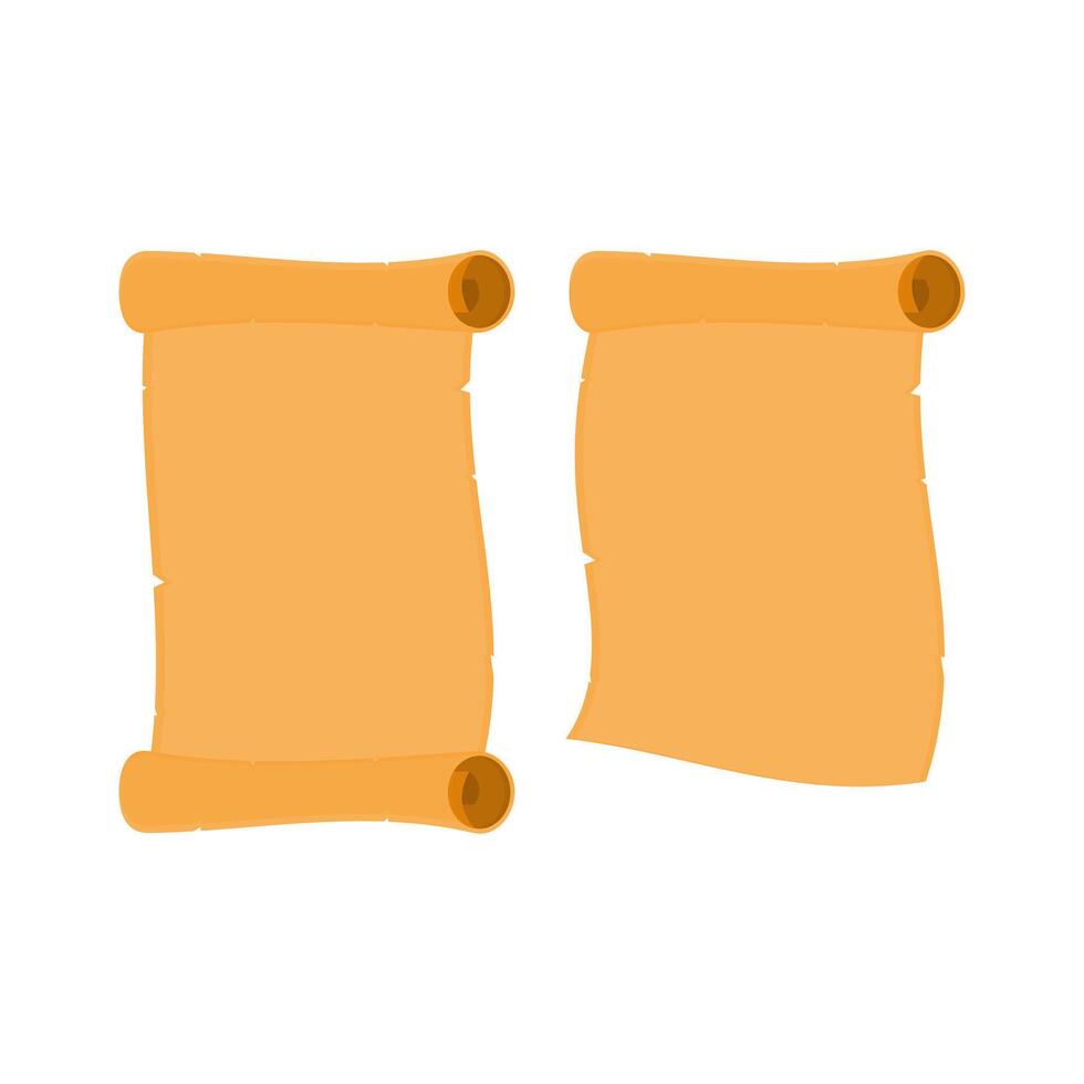 Minimalist Paper Scroll. Paper Scroll on White Background. Simple Vintage Paper Scroll. vector