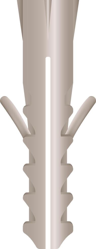 Realistic illustration of a plastic wall plug expanding when inserted, showing its working principle and providing a clear visual representation of its function vector