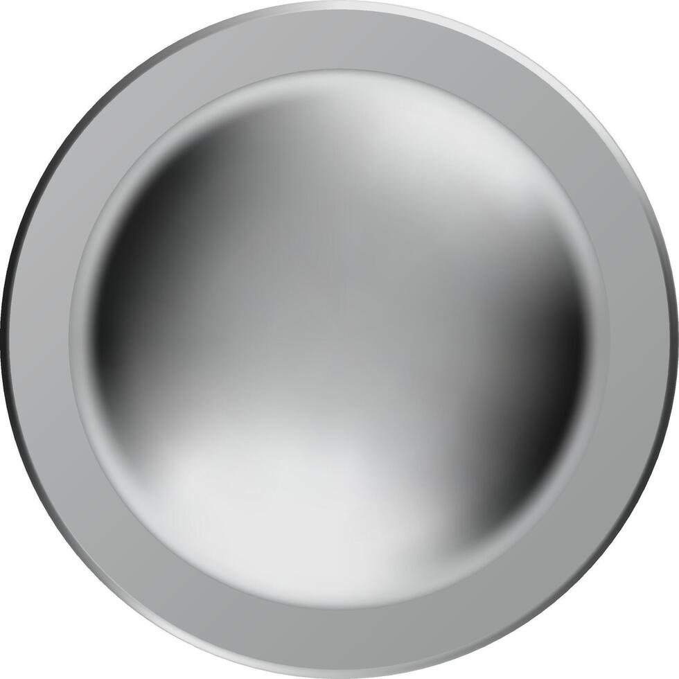 plata redondo botón en transparente antecedentes formando un convexo forma, Perfecto para web diseño, aplicaciones, interfaces y otro digital proyectos vector