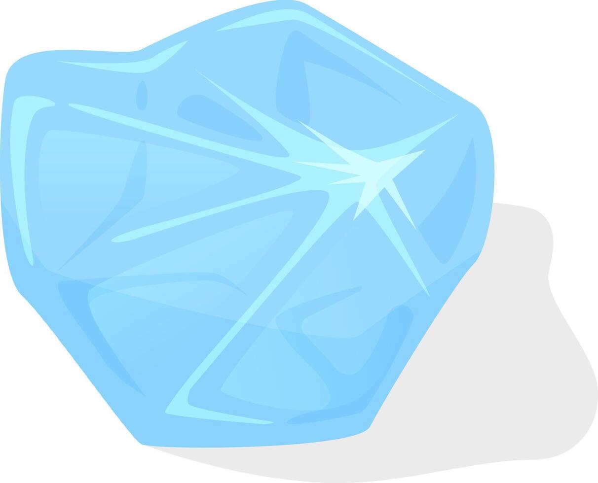 Light blue gemstone displaying a captivating star shape reflection rests on a pristine white background, casting a delicate shadow that enhances its elegance and brilliance vector