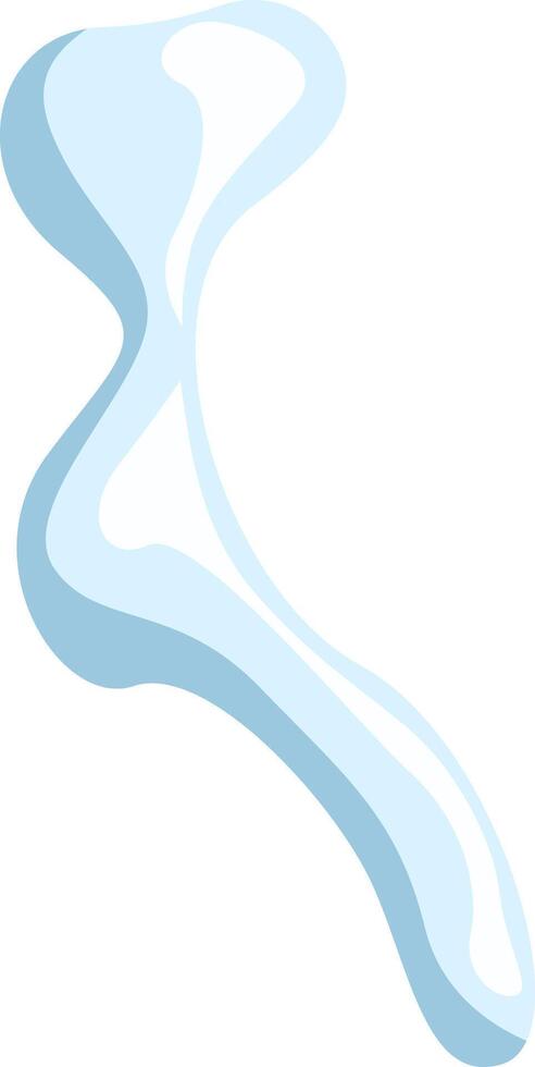 Light blue abstract shape flowing gracefully on a bright white background, evoking a sense of fluidity and motion through smooth curves and soft gradients, creating a serene atmosphere vector
